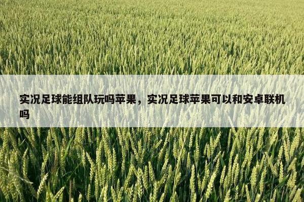 实况足球能组队玩吗苹果，实况足球苹果可以和安卓联机吗