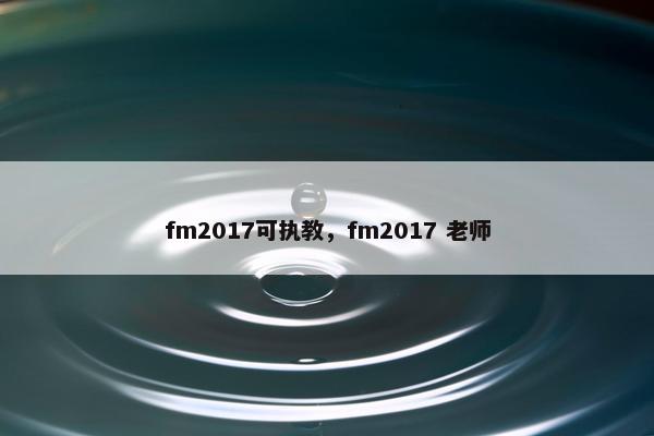 fm2017可执教，fm2017 老师