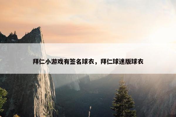 拜仁小游戏有签名球衣，拜仁球迷版球衣