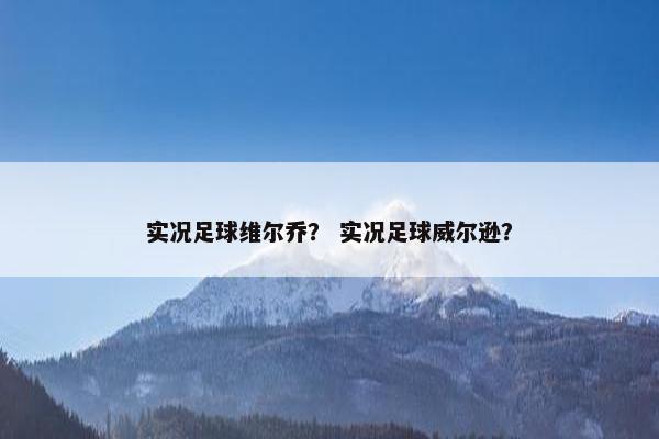 实况足球维尔乔？ 实况足球威尔逊？