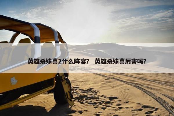 英雄杀妹喜2什么阵容？ 英雄杀妹喜厉害吗？