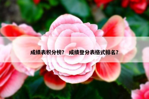 成绩表积分榜？ 成绩登分表格式排名？