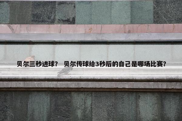 贝尔三秒进球？ 贝尔传球给3秒后的自己是哪场比赛？