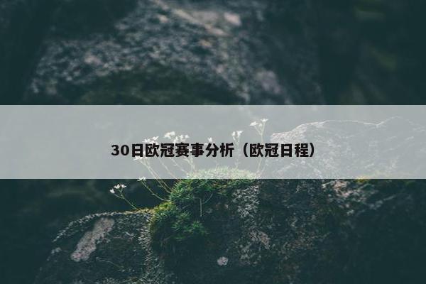 30日欧冠赛事分析（欧冠日程）