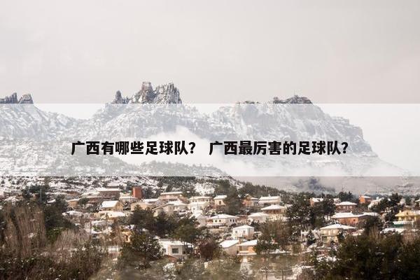 广西有哪些足球队？ 广西最厉害的足球队？
