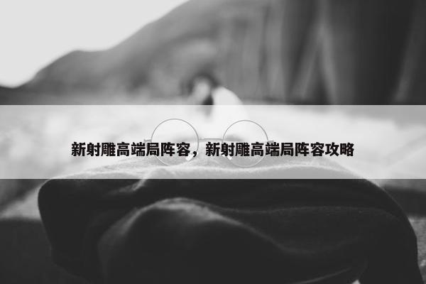 新射雕高端局阵容，新射雕高端局阵容攻略