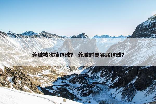蓉城被吹掉进球？ 蓉城对曼谷联进球？