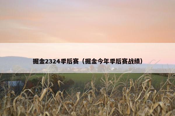 掘金2324季后赛（掘金今年季后赛战绩）