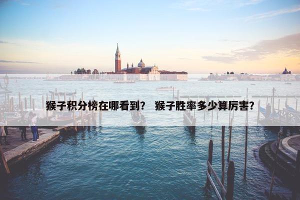 猴子积分榜在哪看到？ 猴子胜率多少算厉害？