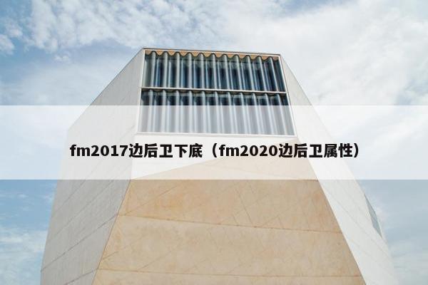 fm2017边后卫下底（fm2020边后卫属性）