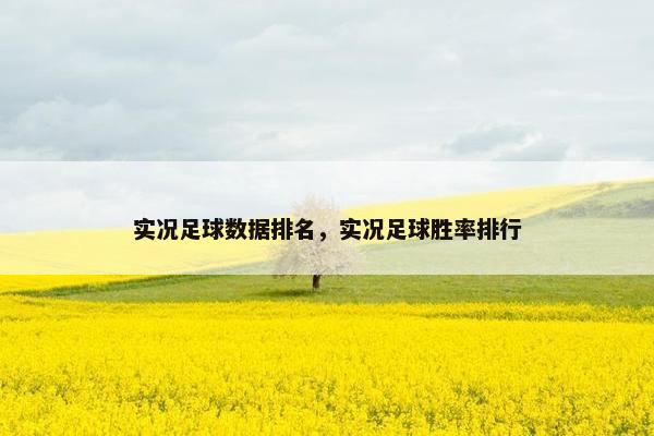 实况足球数据排名，实况足球胜率排行