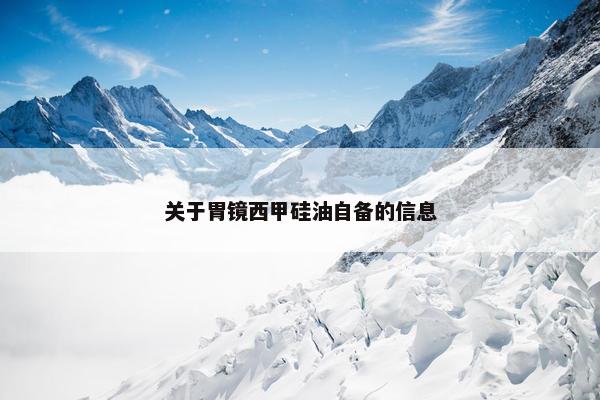 关于胃镜西甲硅油自备的信息