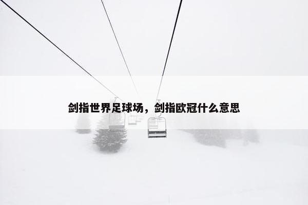 剑指世界足球场，剑指欧冠什么意思