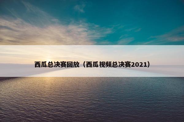 西瓜总决赛回放（西瓜视频总决赛2021）