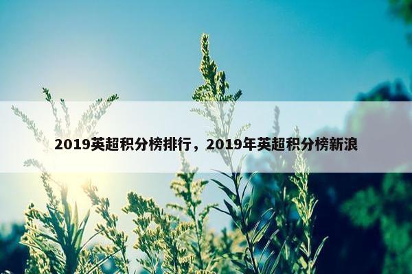 2019英超积分榜排行，2019年英超积分榜新浪