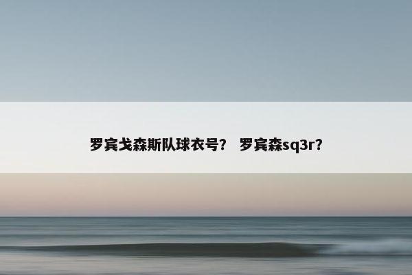 罗宾戈森斯队球衣号？ 罗宾森sq3r？