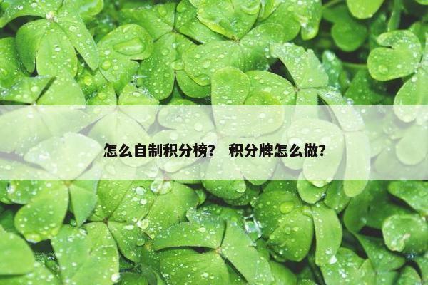 怎么自制积分榜？ 积分牌怎么做？