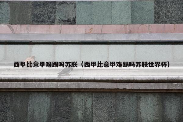 西甲比意甲难踢吗苏联（西甲比意甲难踢吗苏联世界杯）