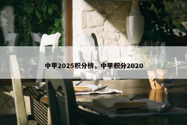 中甲2025积分榜,中甲积分2020