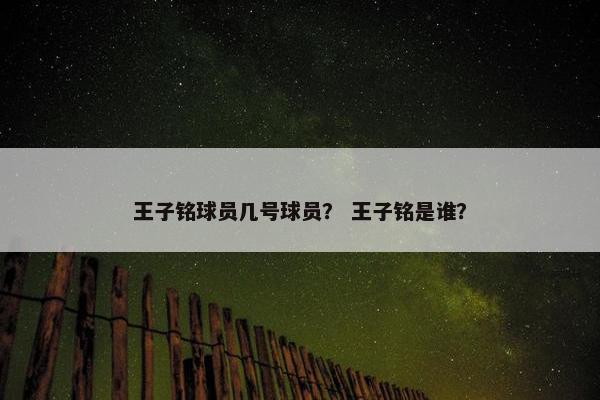 王子铭球员几号球员？ 王子铭是谁？