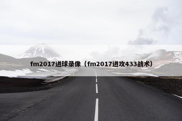 fm2017进球录像（fm2017进攻433战术）