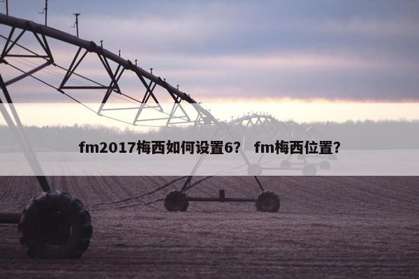 fm2017梅西如何设置6？ fm梅西位置？