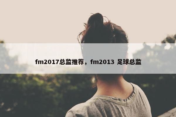 fm2017总监推荐，fm2013 足球总监
