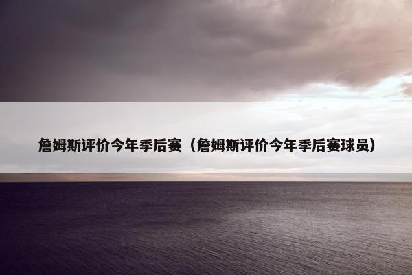 詹姆斯评价今年季后赛（詹姆斯评价今年季后赛球员）
