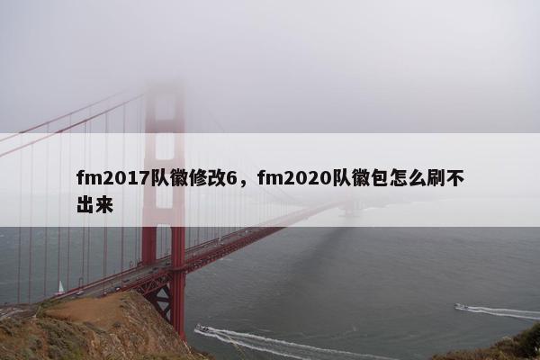 fm2017队徽修改6，fm2020队徽包怎么刷不出来