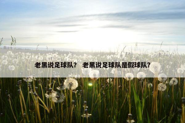 老黑说足球队？ 老黑说足球队是假球队？