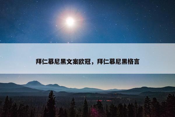 拜仁慕尼黑文案欧冠，拜仁慕尼黑格言