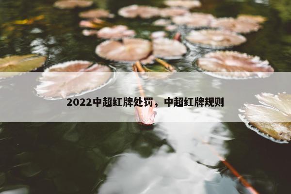 2022中超红牌处罚，中超红牌规则