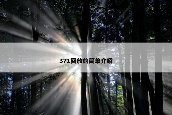 371回放的简单介绍