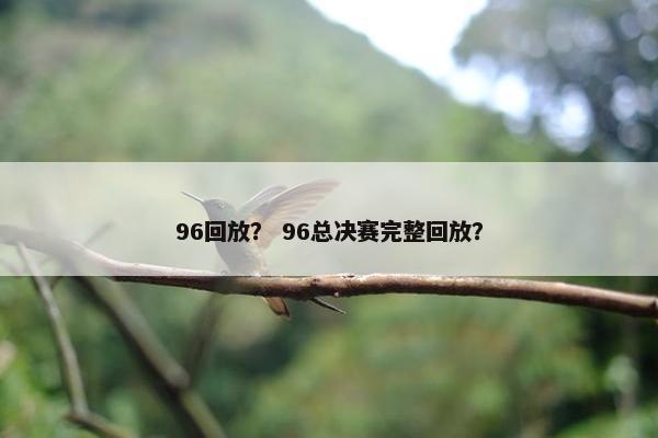 96回放？ 96总决赛完整回放？