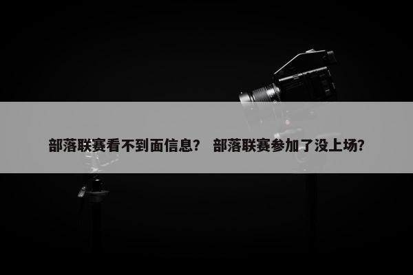 部落联赛看不到面信息？ 部落联赛参加了没上场？