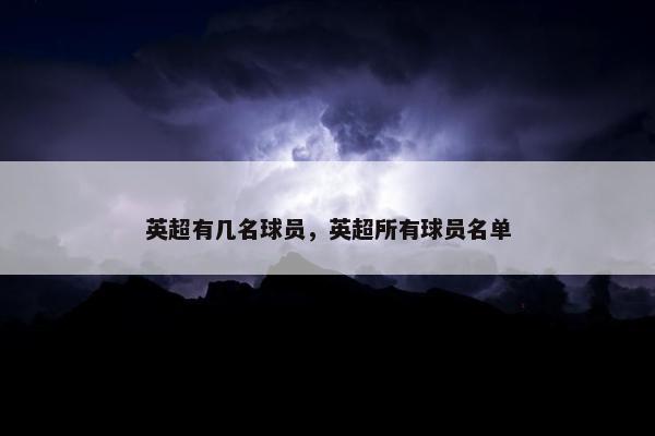 英超有几名球员，英超所有球员名单