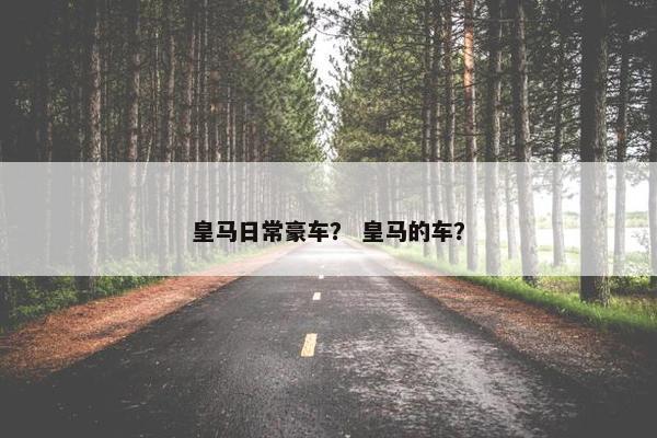 皇马日常豪车？ 皇马的车？