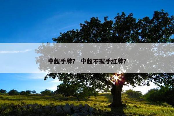 中超手牌？ 中超不握手红牌？