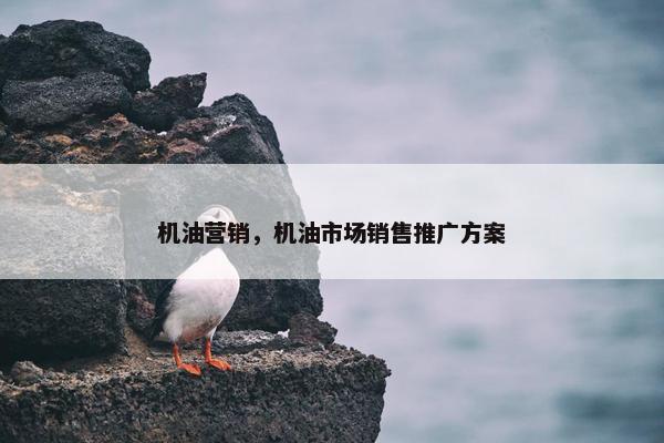 机油营销，机油市场销售推广方案