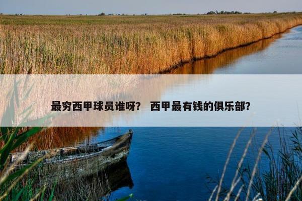最穷西甲球员谁呀？ 西甲最有钱的俱乐部？